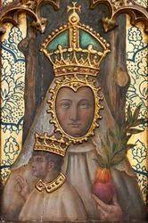 Einsiedelei (Ermita de Nuestra Señora de La Plaza). Innenraum. Der Altar. Detail