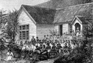 Missionsschule für Maoris, Illustration aus 