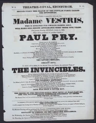 Theaterprogramm für das Theatre Royal, Edinburgh, 5. Oktober 1829