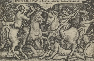Herkules entführt Iole, aus Die Arbeiten des Herkules, 1544