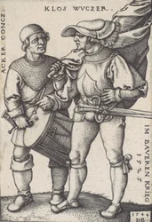 Fahnenträger und Trommler, 1544