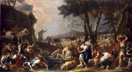 Moses lässt Wasser aus dem Felsen fließen
