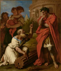 Tarquinius der Ältere befragt Attus Navius