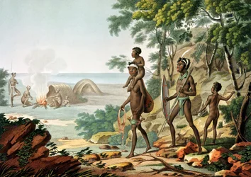 Port Jackson, New Holland: Aborigines-Familie, aus 