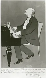 Französischer Komponist Jules Massenet beim Spielen