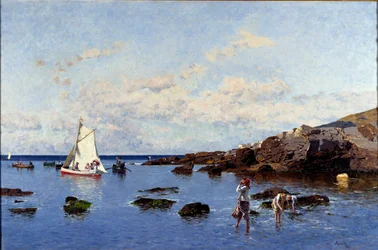 Strandansicht bei Genua, Italien