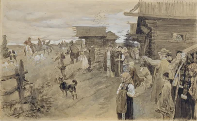 Jagd mit Borzois, 1907