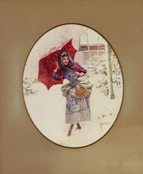 Frauen gehen durch den Schnee