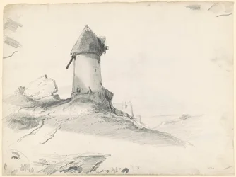 Landschaft mit Mühle