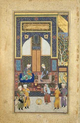 Innenempfang, Folio 36r aus einem Bustan von Sa