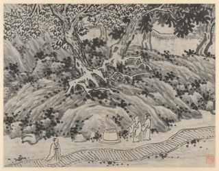 Zwölf Ansichten des Tigerhügels, Suchou: Der Narrensprung, nach 1490