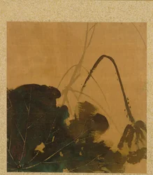 Blatt aus dem Album der saisonalen Themen: Pinsel, Halter und Blätter, 1847