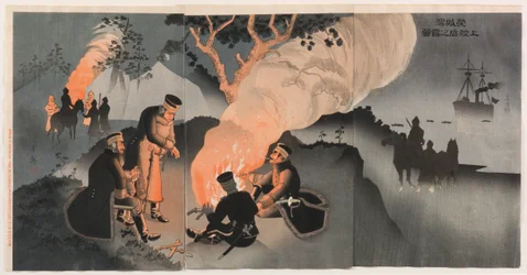 Biwak nach der Landung in der Rongcheng-Bucht