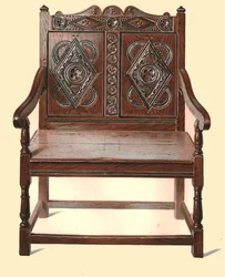 Walisischer Doppelsessel aus Eiche, 1904
