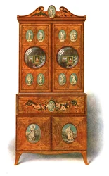 Bemalter Satinholz-Schreibtisch, 1908