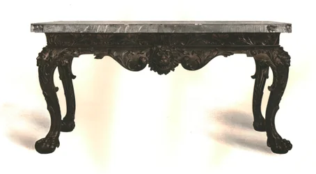 Tisch aus gebeiztem Holz mit Scagliola-Oberfläche, 1906