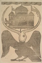 Jatayu Ramaa mythischer Vogel behindert Ravanas Streitwagen, versucht die Entführung von Sita zu verhindern, 1800er Jahre