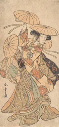 Kabuki-Schauspieler Nakamura Tomijuro I in einer weiblichen Tanzrolle, ca. 1777