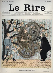 Eva und die Schlange: „Die Ästhetik von Bob“ - Humoristische Zeichnung von Gyp (Sibylle Gabrielle Marie Antoinette Riquetti de Mirabeau, Gräfin von Martel de Janville) (1849-1932) - „Das Lachen“, 25. Mai
