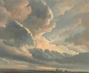 Studie von Wolken mit Sonnenuntergang in der Nähe von Rom
