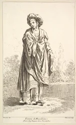 Frau aus Mazedonien, aus Recueil de diverses figures étrangères Inventées par F. B..., 18. Jahrhundert
