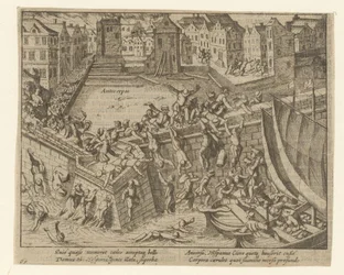 Spanische Furie: Einwohner flüchten in die Schelde, 1576