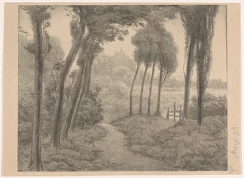 Landschaft mit Waldweg