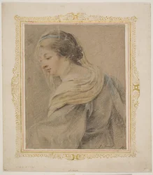 Studie einer Frau für "Madonna und Kind"