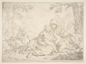 Heilige Familie mit Johannes dem Täufer, ca. 1637-1640