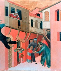 Seliger Agostino Novello Altarbild, (Detail), 1324