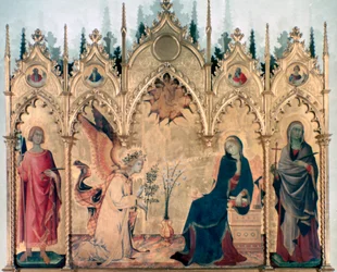 Die Verkündigung und zwei Heilige, 1333