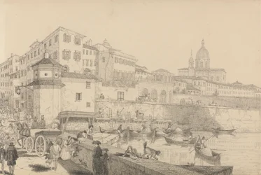 Album mit 30 Ansichten in Tirol und Italien: Ansicht des Casino Pecori am Lung Arno, Residenz von Sir Charles D
