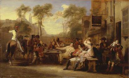 Chelsea-Pensionäre erhalten die Gazette, die die Schlacht von Waterloo ankündigt