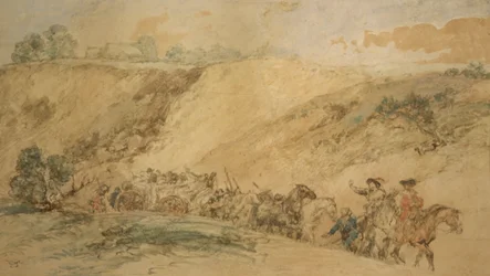 Armee-Wagen in einer Schlucht, ca. 1837-1897