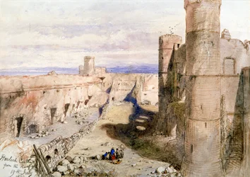 Harlech Castle von den Wehrmauern, 1850