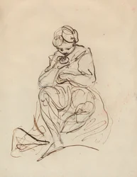 Studie einer sitzenden Frau