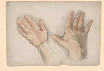 Zwei Studien einer rechten Hand