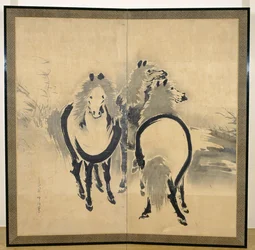Pferde, Japanisch, Edo-Periode, ca. 18. Jahrhundert