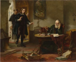 John Milton (1608-1674) besucht Galileo Galilei, als dieser Gefangener der Inquisition war