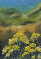 Goldene Blumenlandschaft
