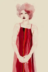 Rotes Kleid Porträt