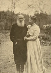 Der russische Autor Leo Tolstoi und seine Frau Sophia, Russland, 23. September 1910