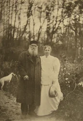 Russischer Autor Leo Tolstoi und seine Frau Sophia Tolstaya, Russland, 1895