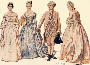 Kleidung während der Herrschaft von Georg II. 1750-1760, 1903, 1937