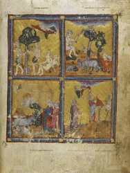 Add. 27210 f.2v Adam und Eva, aus 