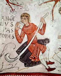 Verkündigung an die Hirten, Detail (Miniatur)