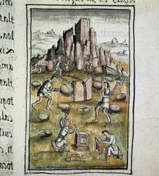 Codex der Eroberung Mexikos: Steinmetzarbeit