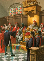 Kolumbus vor dem Senat in Venedig