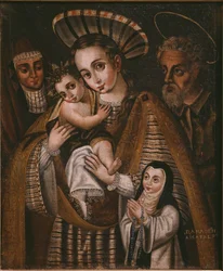 Ex voto, Heilige Familie mit St. Anna und der Nonne des Klosters, Ana de Ibaizabal