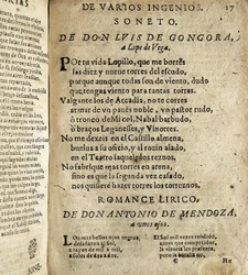 GOGOORA Y ARGOTE, Luis de (1561-1627). Spanischer Dichter aus dem Goldenen Jahrhundert.; VEGA CARPIO, Felix Lope de (1562-1635). Sonett an Lope de Vega, Gedicht enthalten in 
